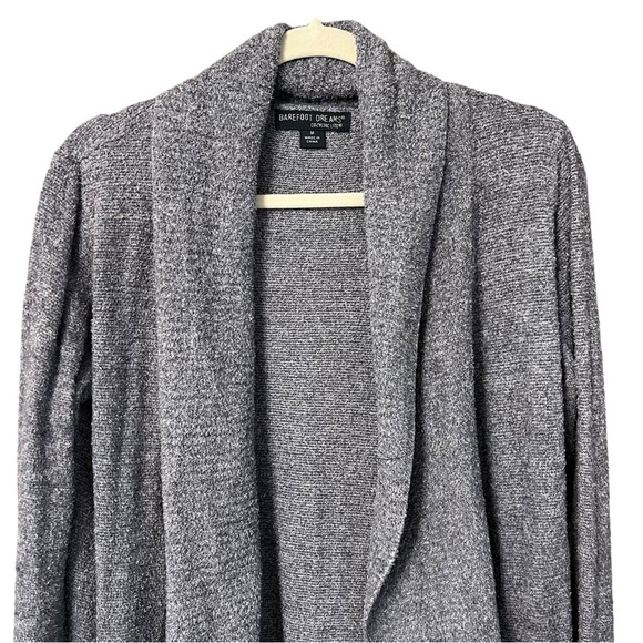 Barefoot Dreams CozyChic Lite Open Front Longline Cardigan Heather Grey Medium - Picture 2 of 5